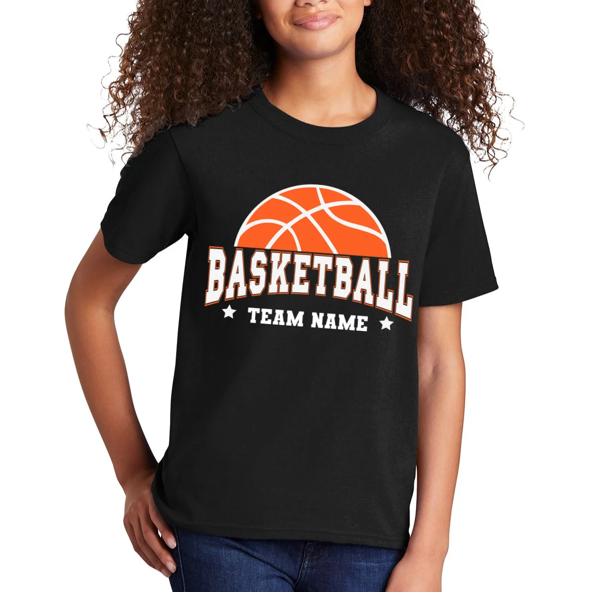Custom Basketball Team Kids T-Shirt - Front 1