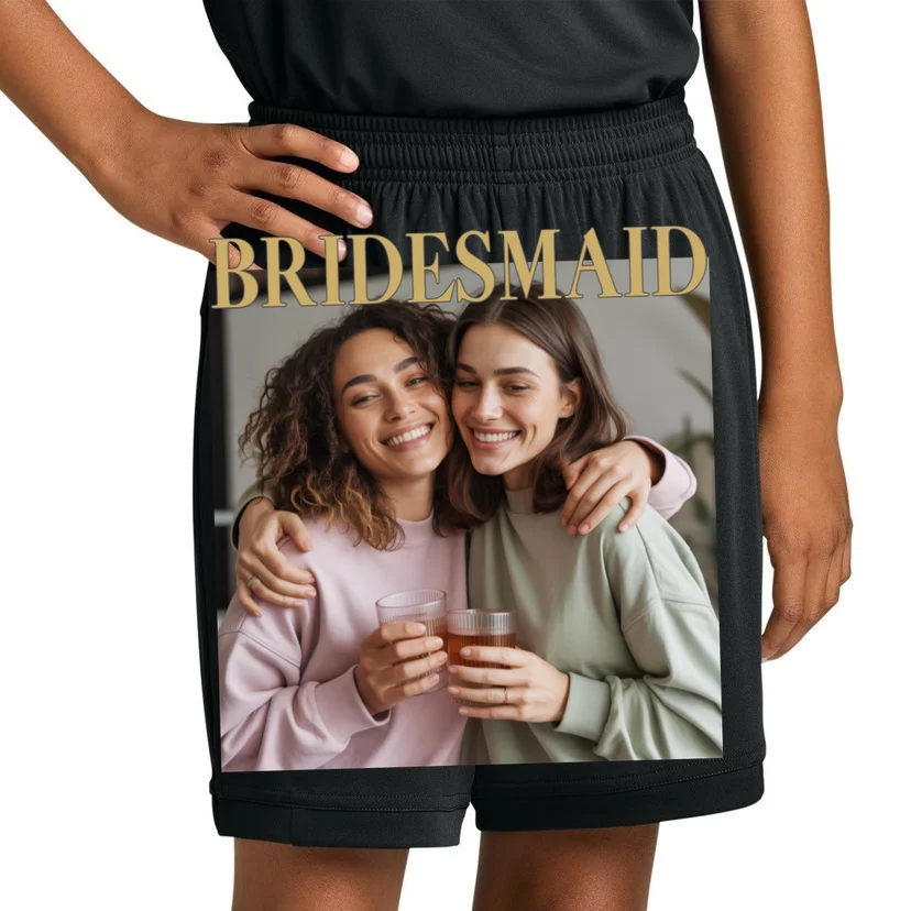 Custom Bridesmaid Upload Photo Personalized Bridesmaid Kids Shorts - Front 1