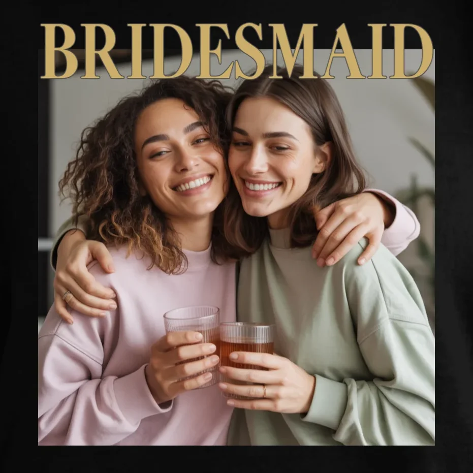 Custom Bridesmaid Upload Photo Personalized Bridesmaid Comfort Colors Unisex T-Shirt - Front - Close-up