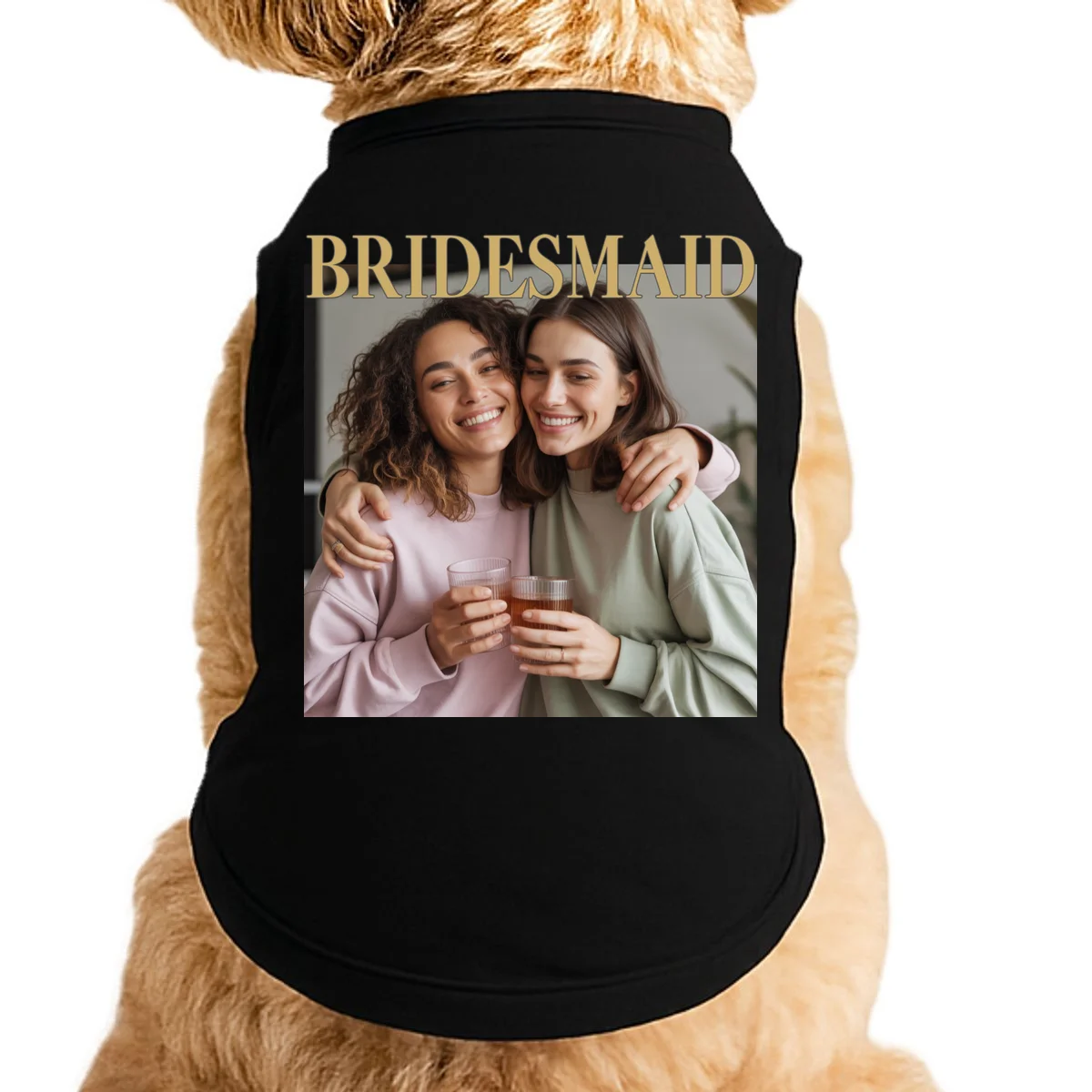 Custom Bridesmaid Upload Photo Personalized Bridesmaid Doggie Tank - Front