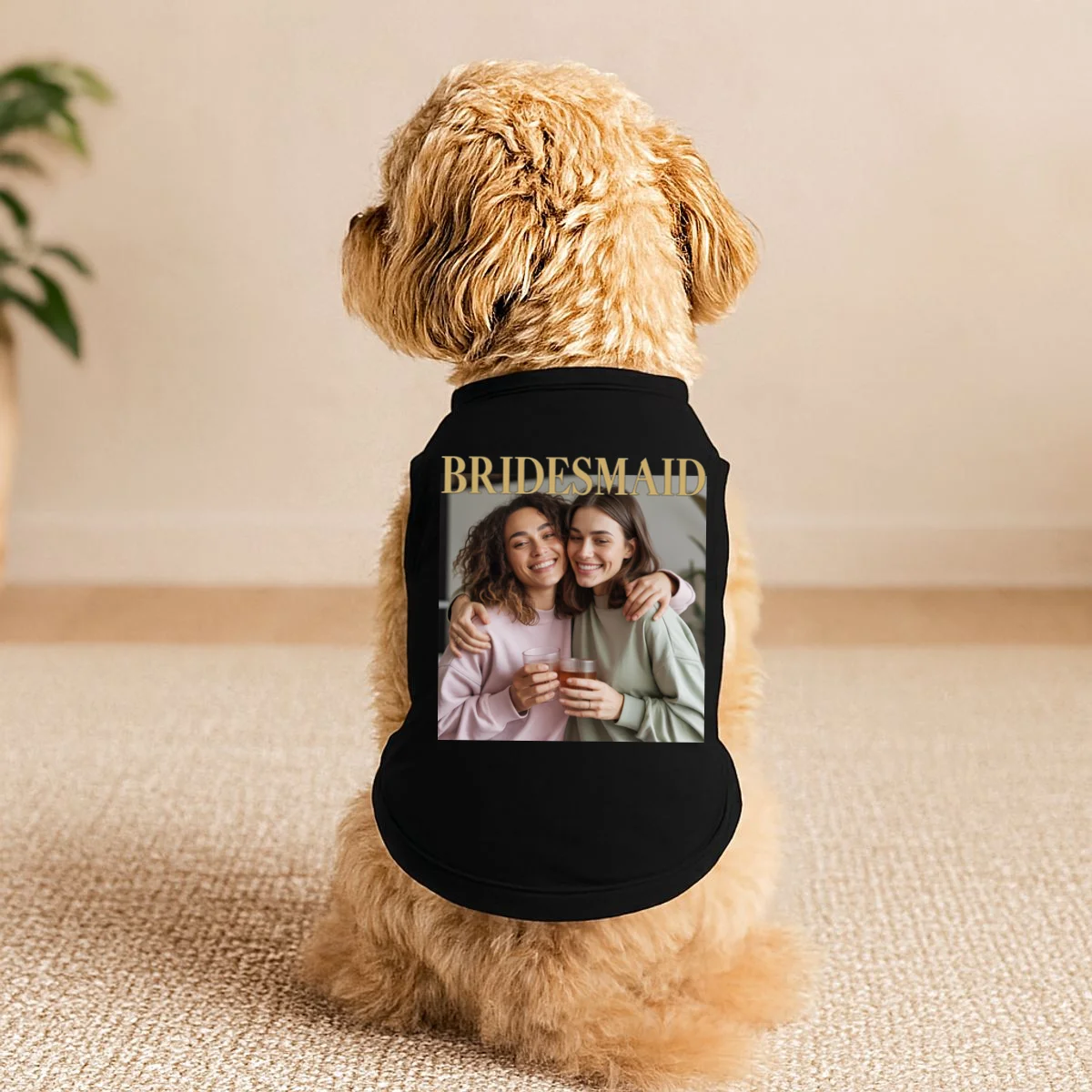 Custom Bridesmaid Upload Photo Personalized Bridesmaid Doggie Tank - Front 1