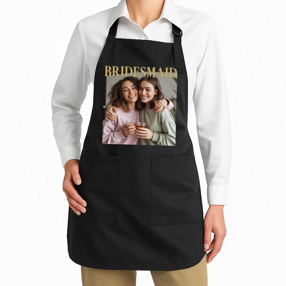 Custom Bridesmaid Upload Photo Personalized Bridesmaid Apron - Front 1