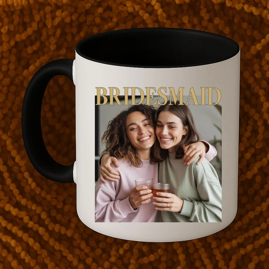 Custom Bridesmaid Upload Photo Personalized Bridesmaid Coffee Mug - Front 1