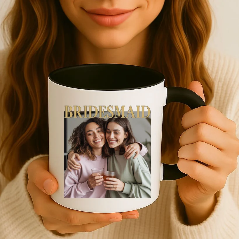 Custom Bridesmaid Upload Photo Personalized Bridesmaid Coffee Mug - Front 2