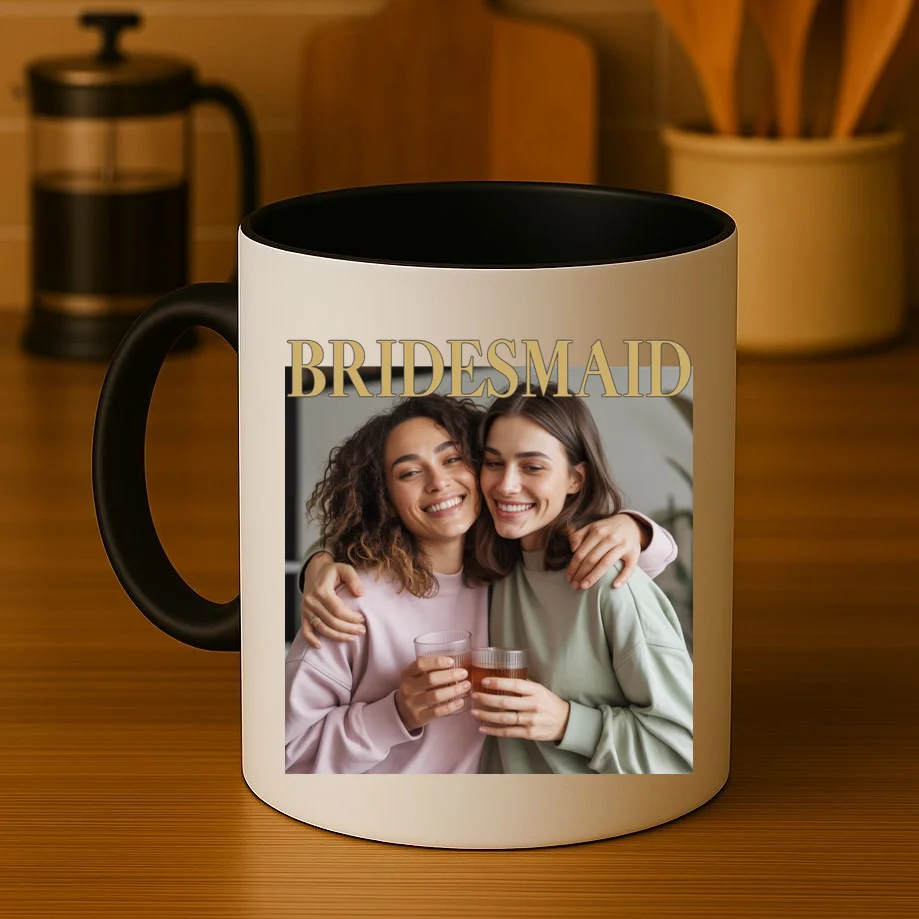 Custom Bridesmaid Upload Photo Personalized Bridesmaid Coffee Mug - Front 3