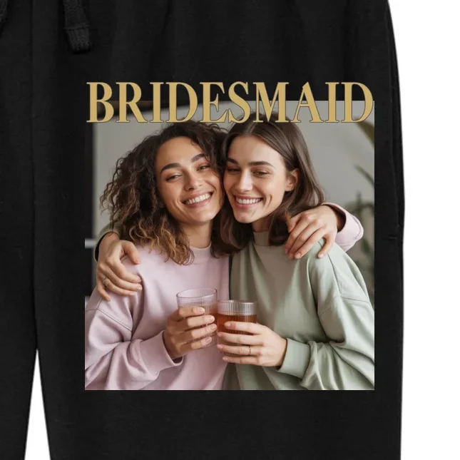 Custom Bridesmaid Upload Photo Personalized Bridesmaid Women's Fleece Sweatpants - Front - Close-up