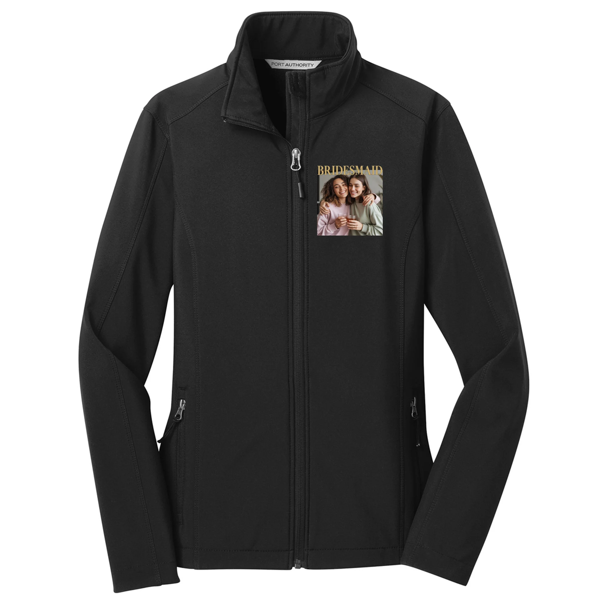 Custom Bridesmaid Upload Photo Personalized Bridesmaid Women's Soft Jacket - Front