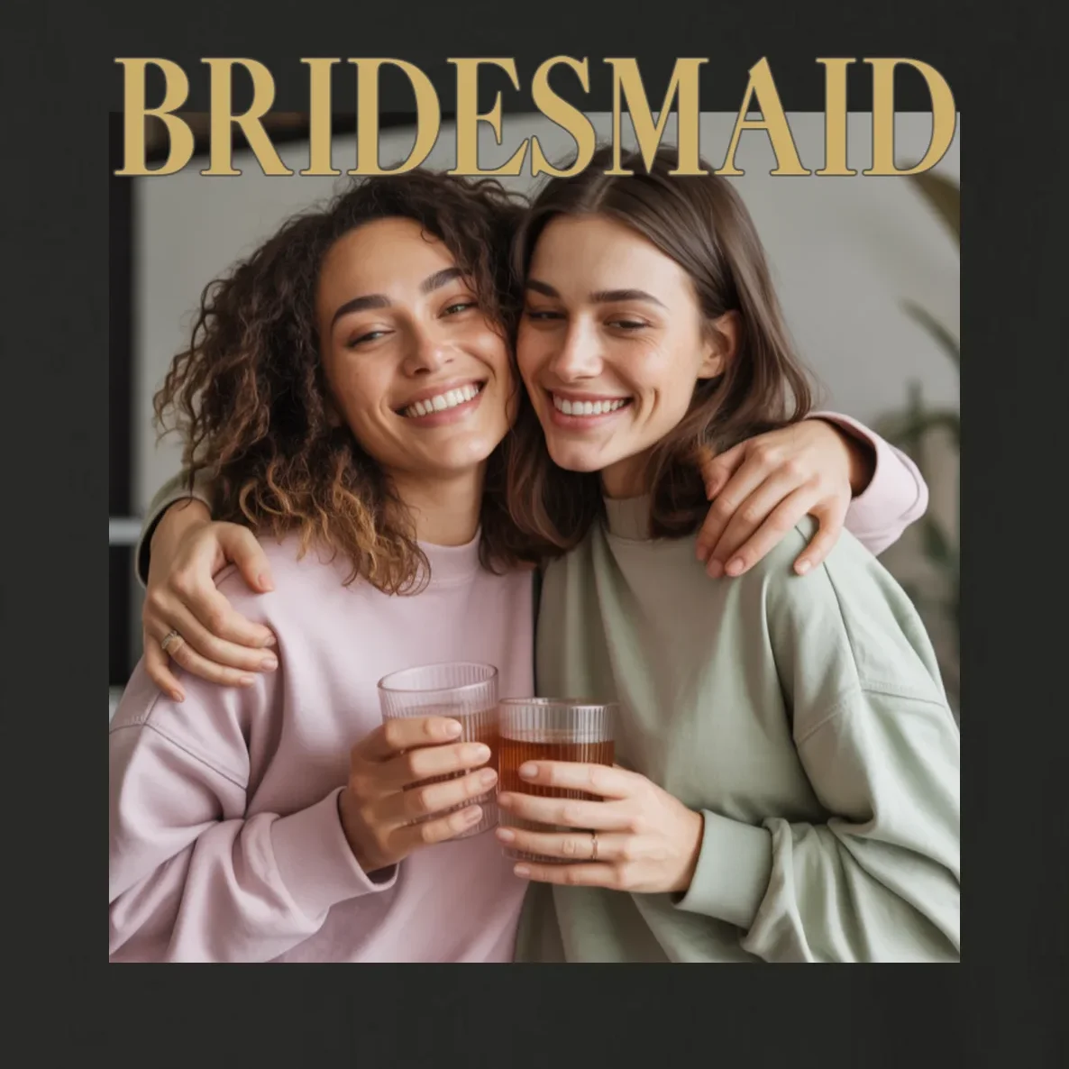 Custom Bridesmaid Upload Photo Personalized Bridesmaid Toddler Long Sleeve Shirt - Front - Close-up