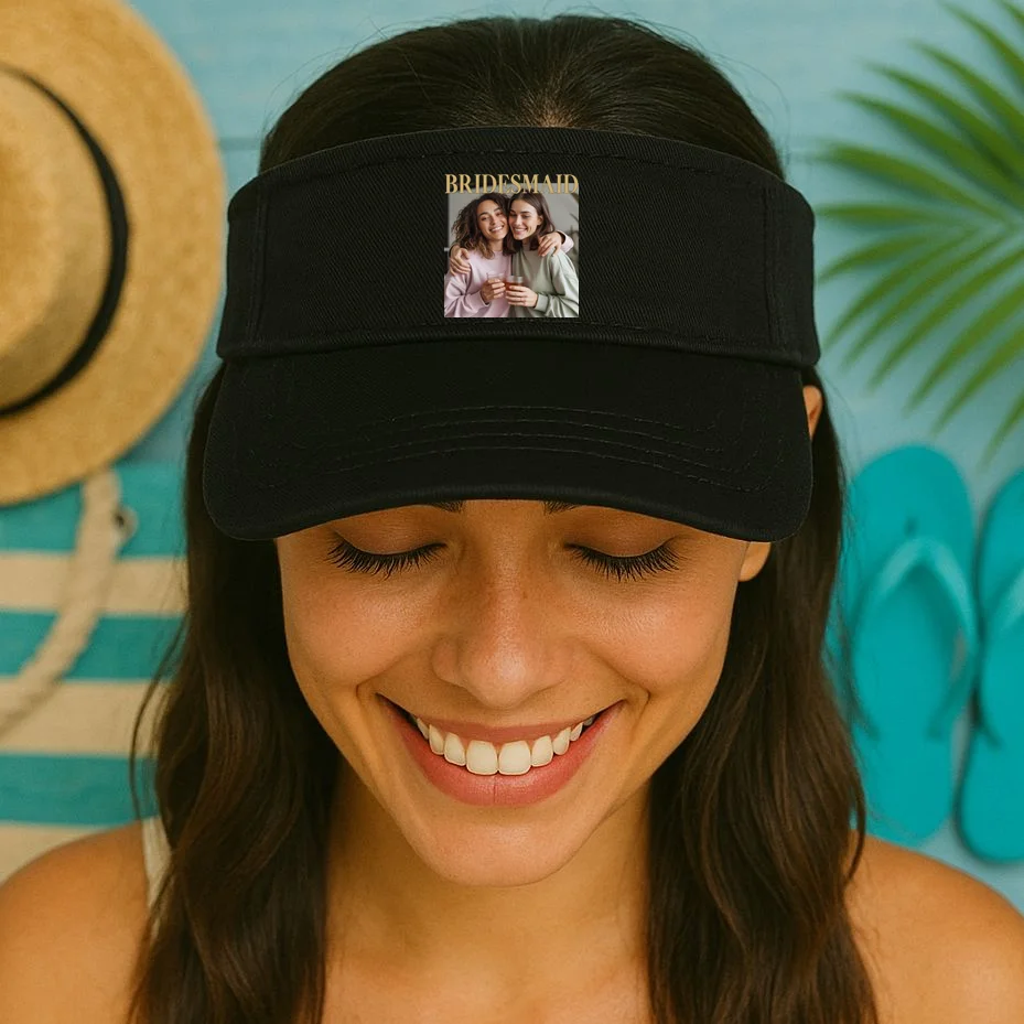 Custom Bridesmaid Upload Photo Personalized Bridesmaid Visor - Front 1