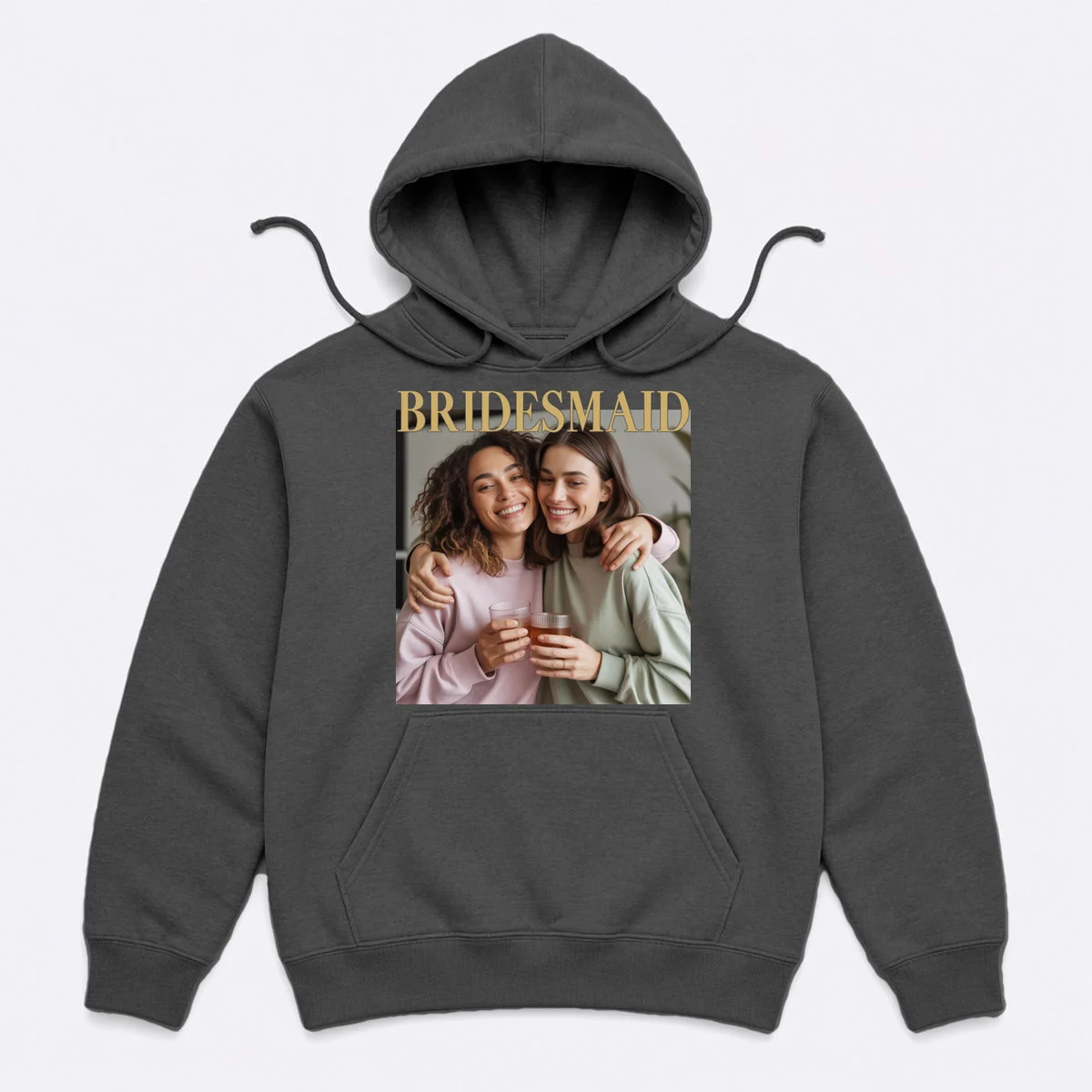 Custom Bridesmaid Upload Photo Personalized Bridesmaid Hoodie - Front
