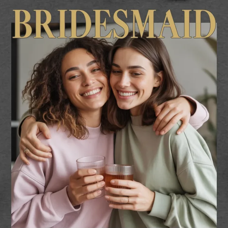 Custom Bridesmaid Upload Photo Personalized Bridesmaid Men's Hoodie - Front - Close-up