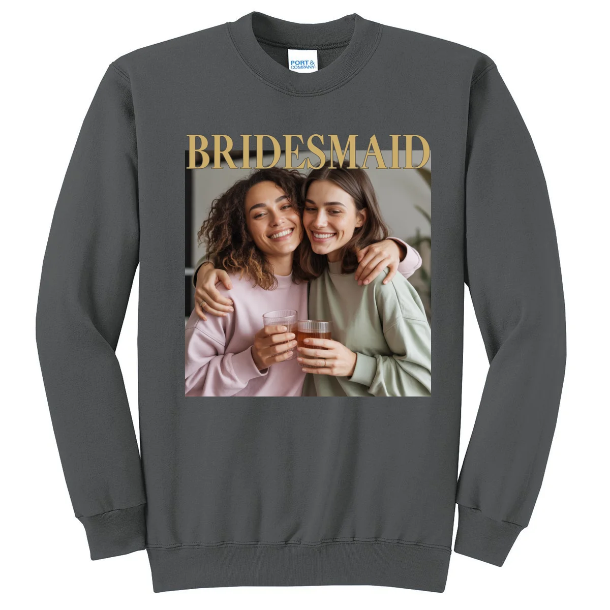 Custom Bridesmaid Upload Photo Personalized Bridesmaid Sweatshirt - Front