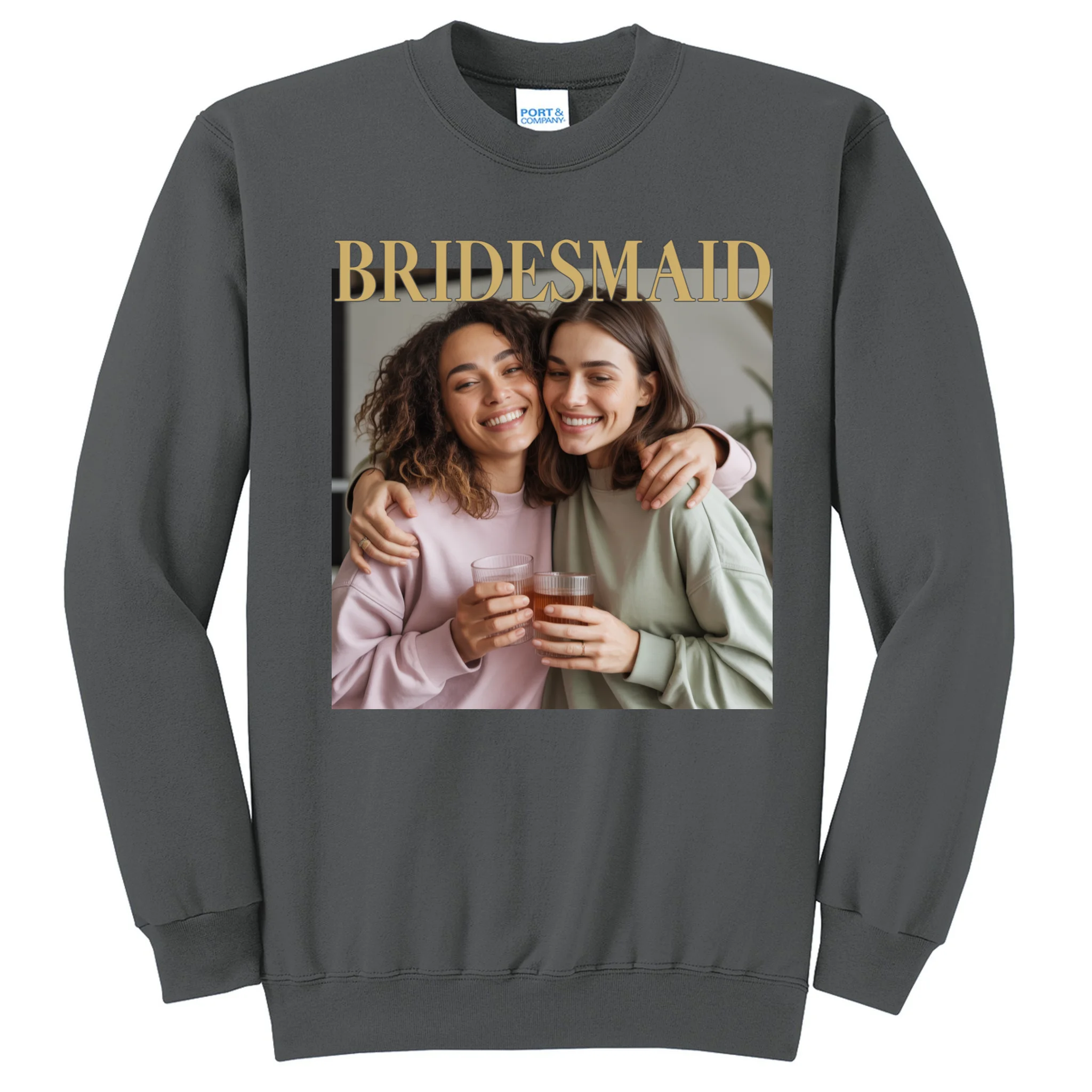 Custom Bridesmaid Upload Photo Personalized Bridesmaid Men's Sweatshirt - Front