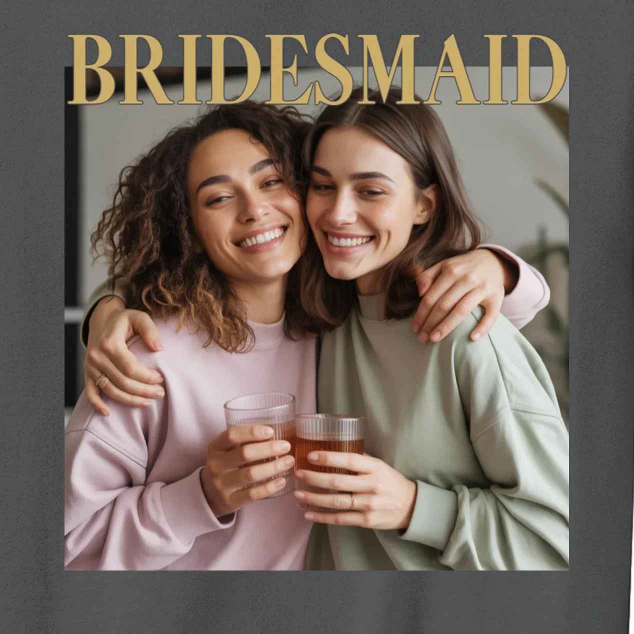 Custom Bridesmaid Upload Photo Personalized Bridesmaid Men's Sweatshirt - Front - Close-up