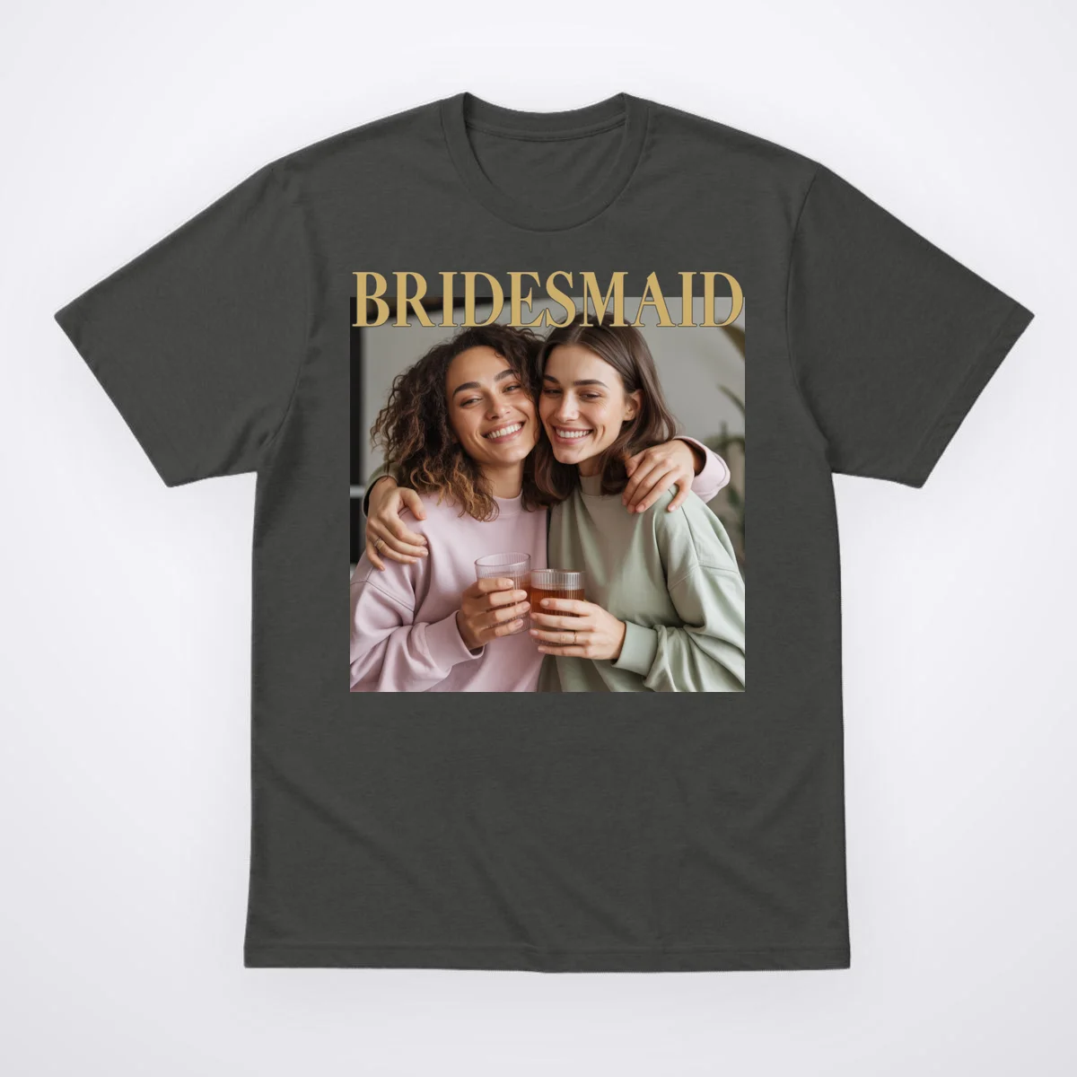 Custom Bridesmaid Upload Photo Personalized Bridesmaid T-Shirt - Front