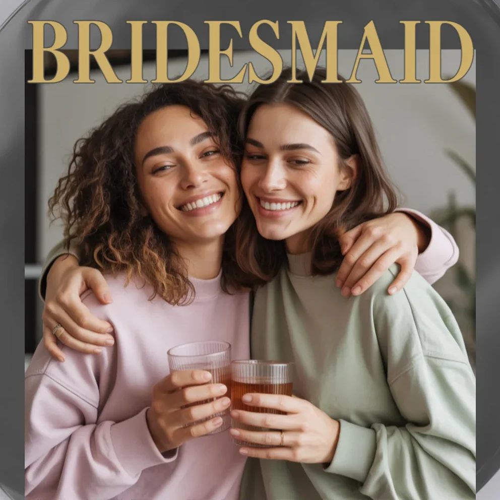 Custom Bridesmaid Upload Photo Personalized Bridesmaid Button - Front - Close-up
