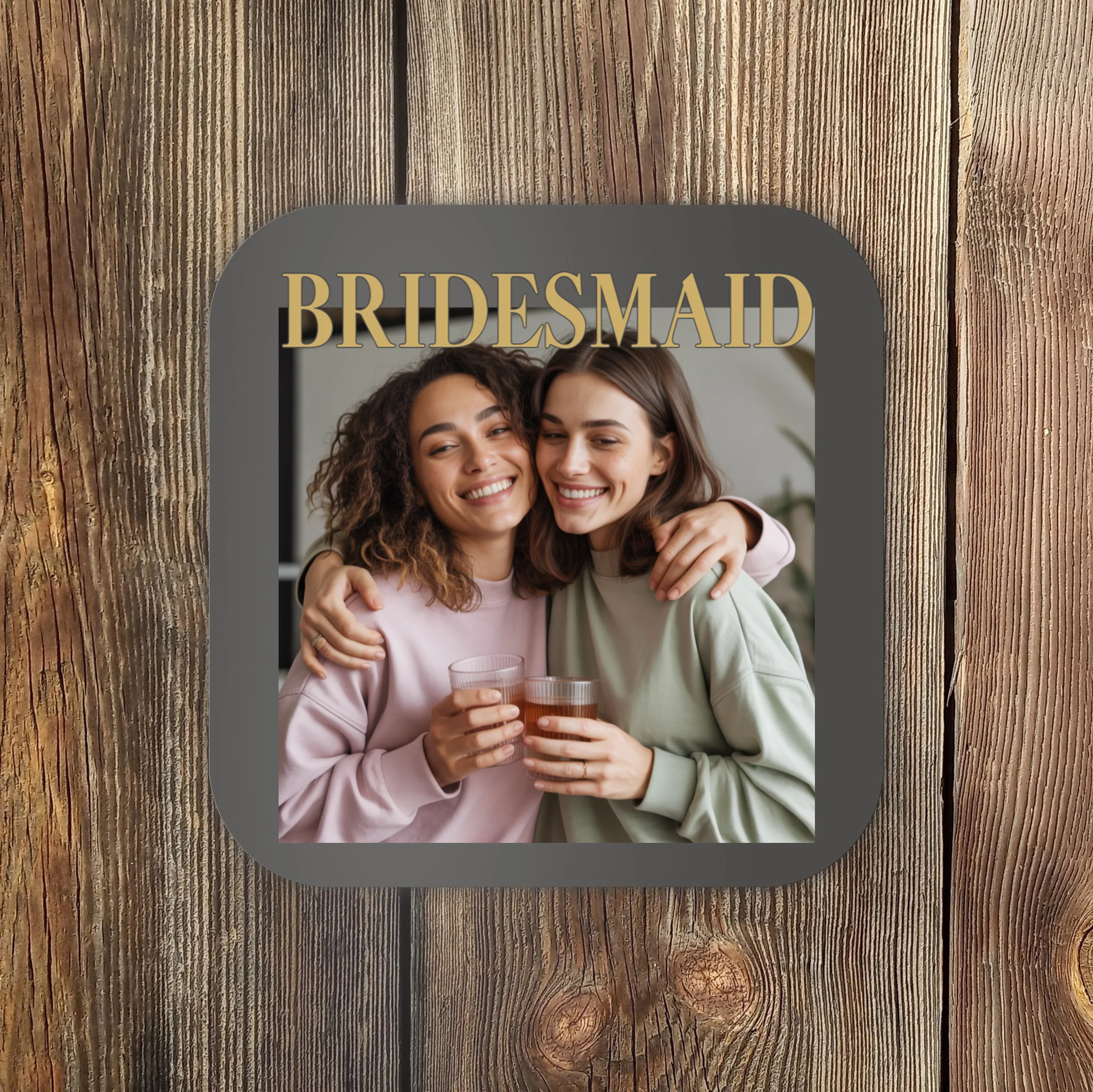Custom Bridesmaid Upload Photo Personalized Bridesmaid Coaster - Front