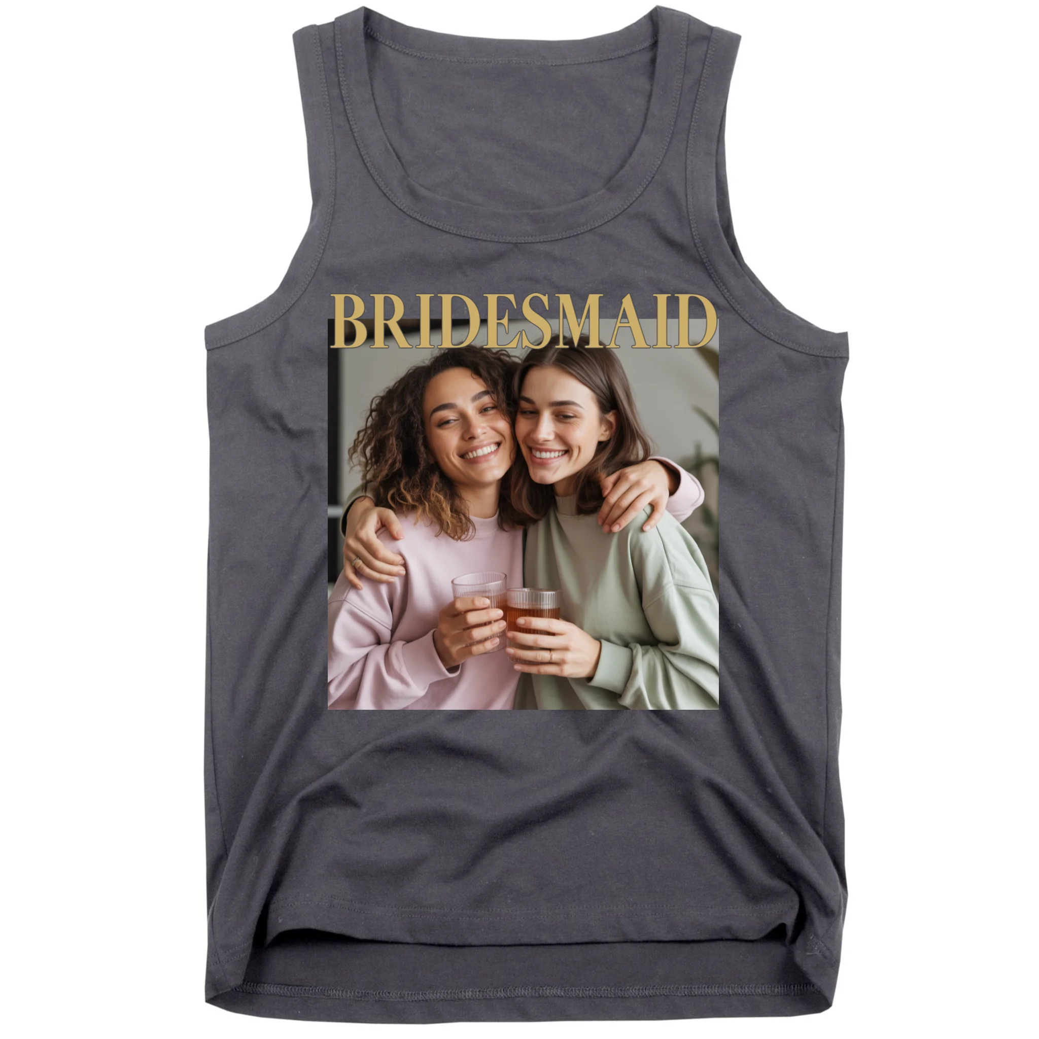Custom Bridesmaid Upload Photo Personalized Bridesmaid Men's Tank Top - Front
