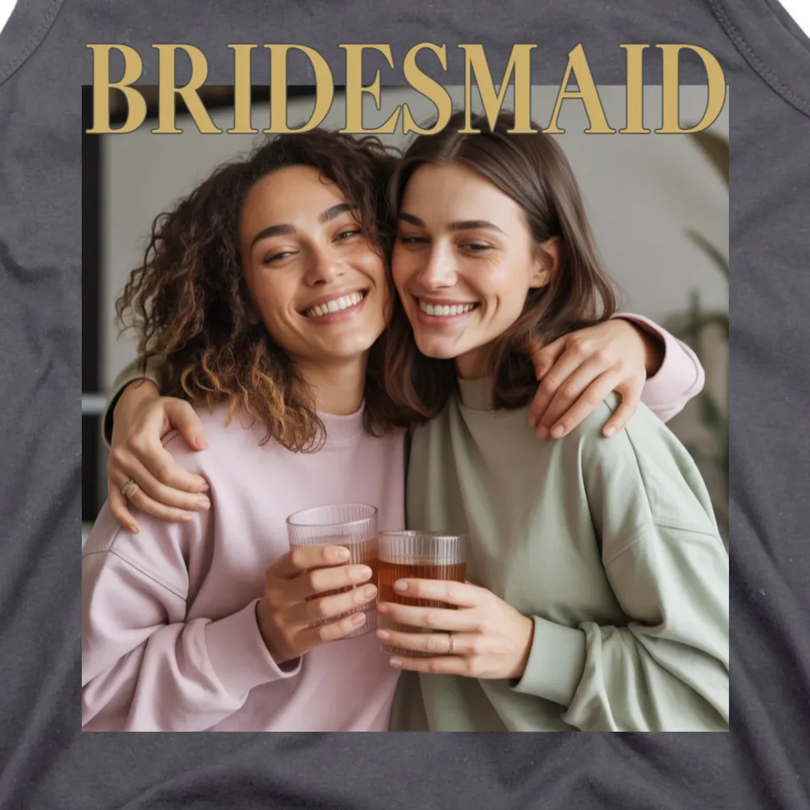 Custom Bridesmaid Upload Photo Personalized Bridesmaid Men's Tank Top - Front - Close-up
