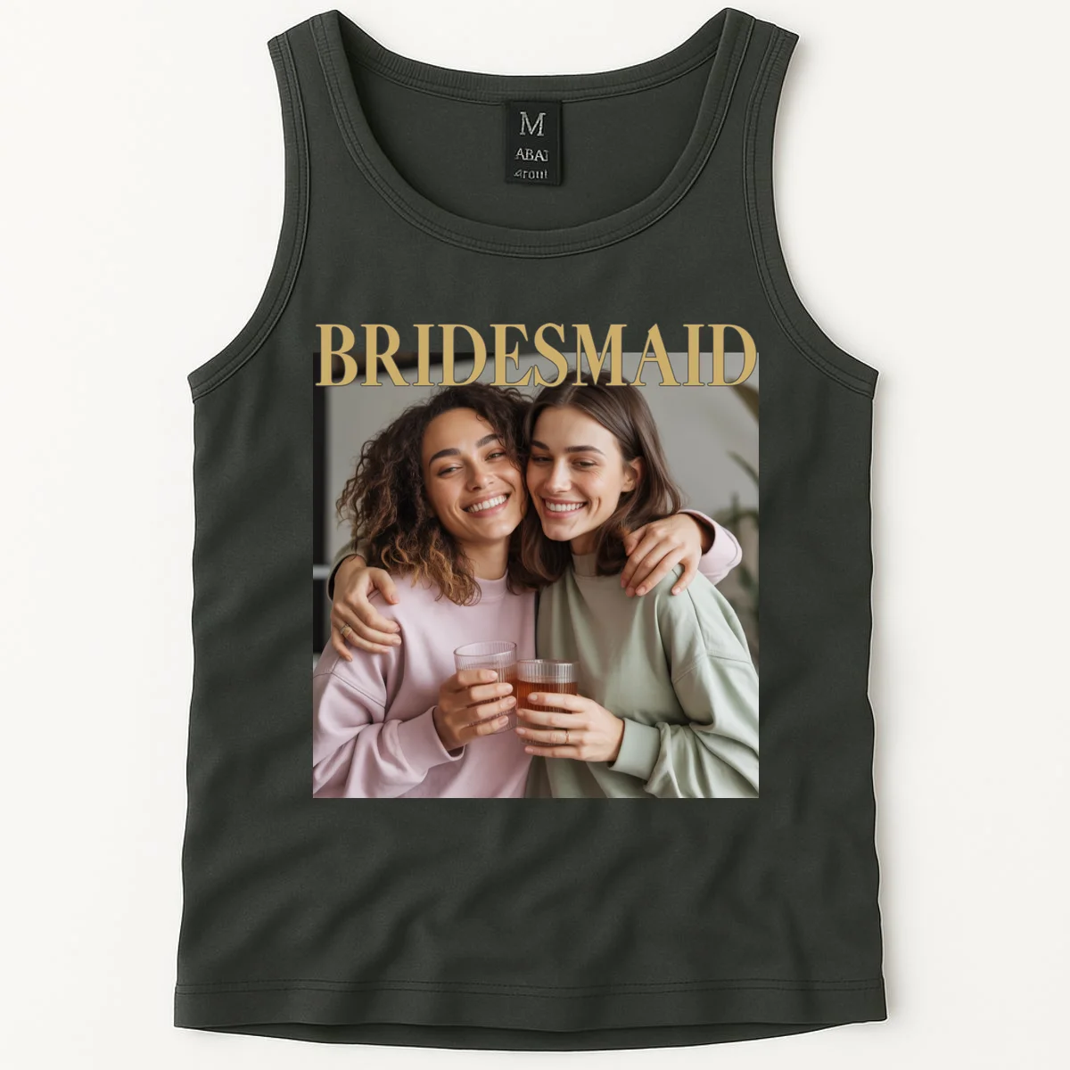 Custom Bridesmaid Upload Photo Personalized Bridesmaid Tank Top - Front 1