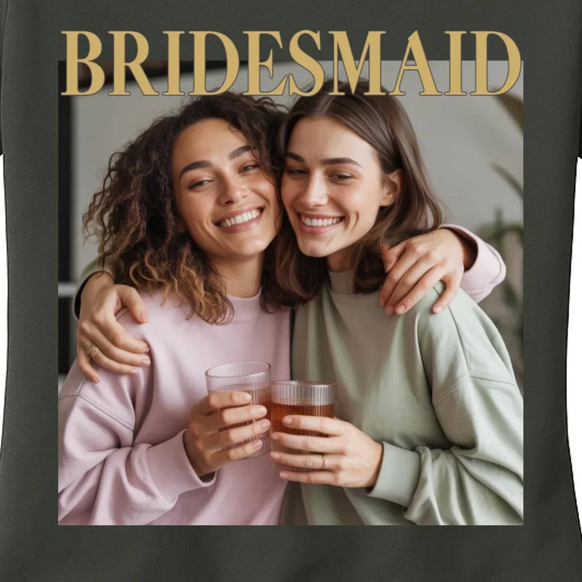 Custom Bridesmaid Upload Photo Personalized Bridesmaid Women's T-Shirt - Front - Close-up