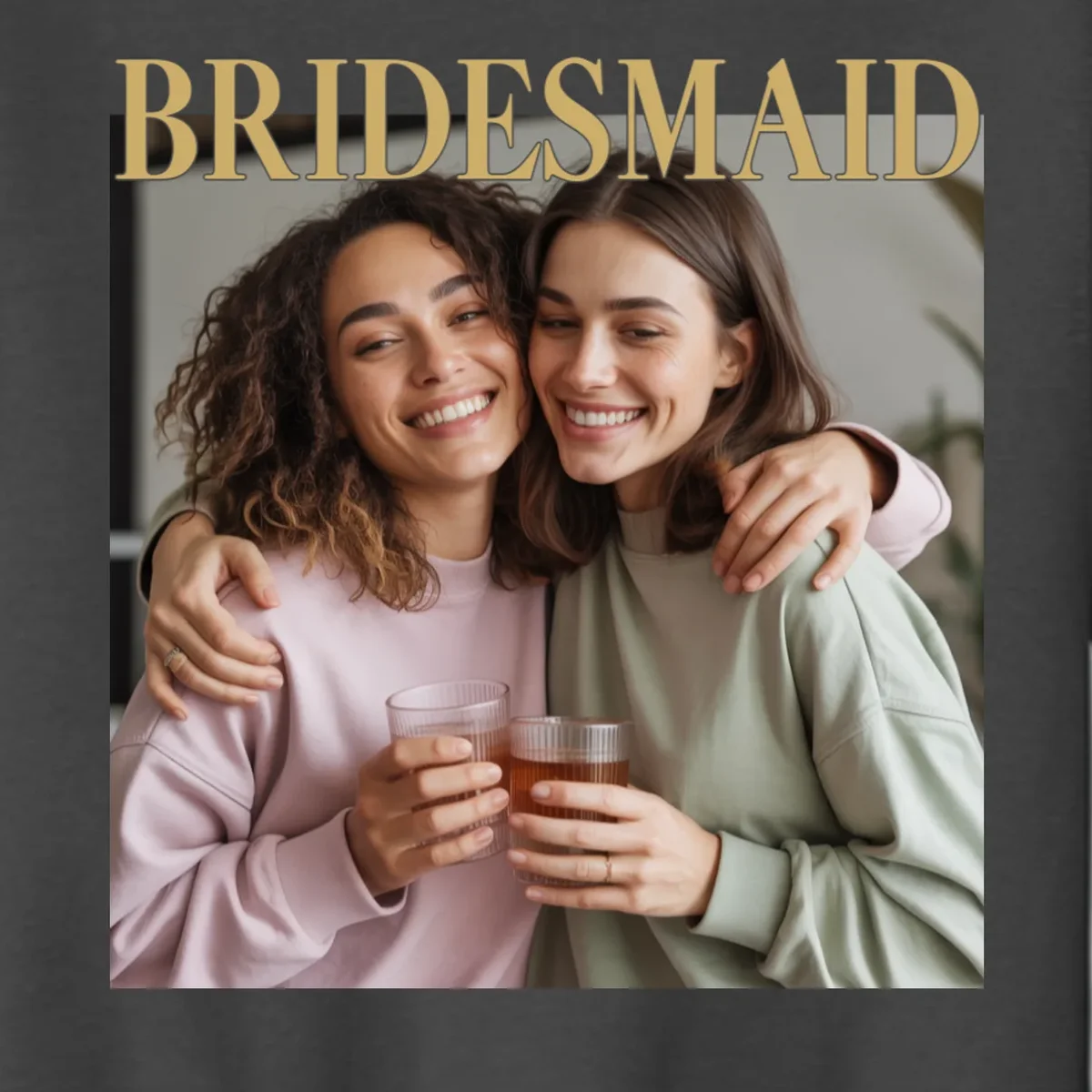 Custom Bridesmaid Upload Photo Personalized Bridesmaid Kids Sweatshirt - Front - Close-up