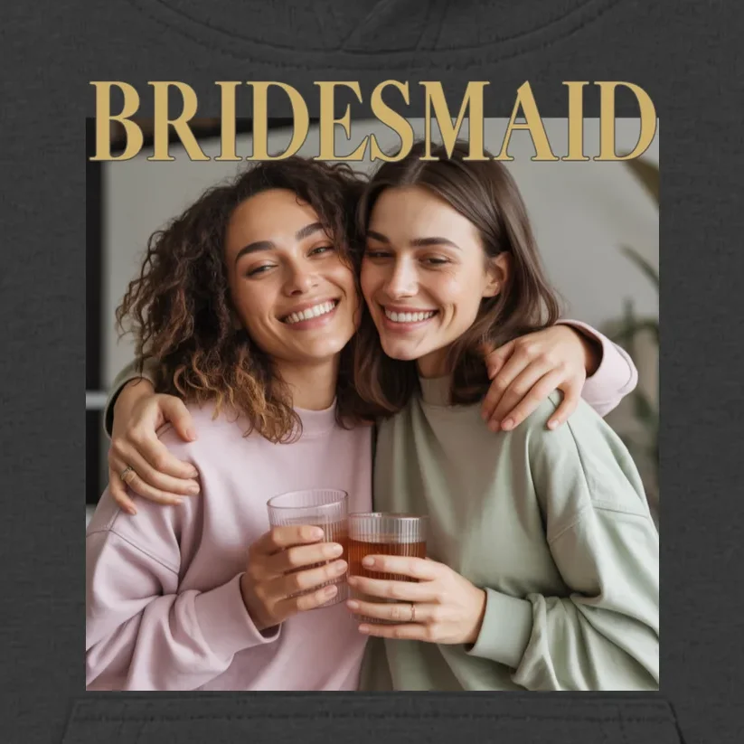 Custom Bridesmaid Upload Photo Personalized Bridesmaid Kids Hoodie - Front - Close-up