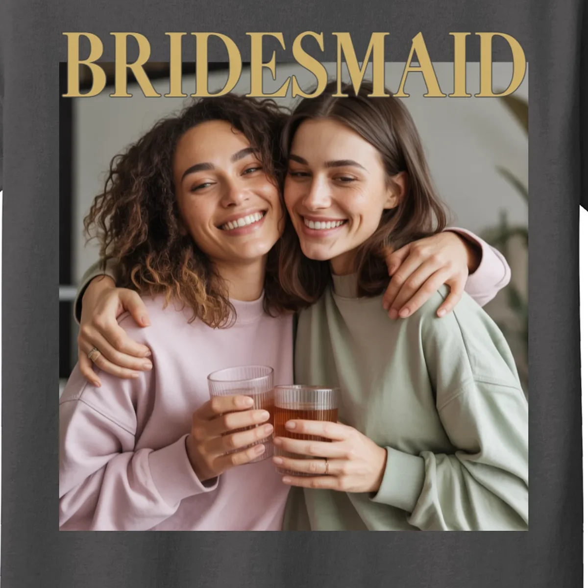 Custom Bridesmaid Upload Photo Personalized Bridesmaid Kids T-Shirt - Front - Close-up