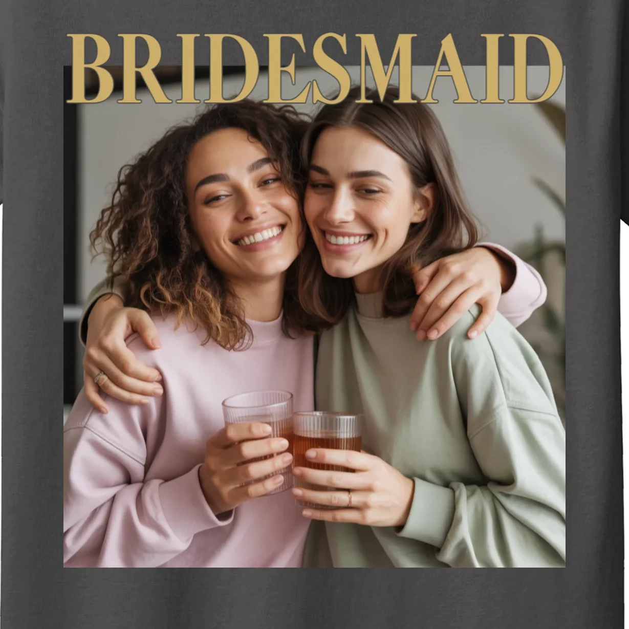 Custom Bridesmaid Upload Photo Personalized Bridesmaid Kids T-Shirt - Front - Close-up