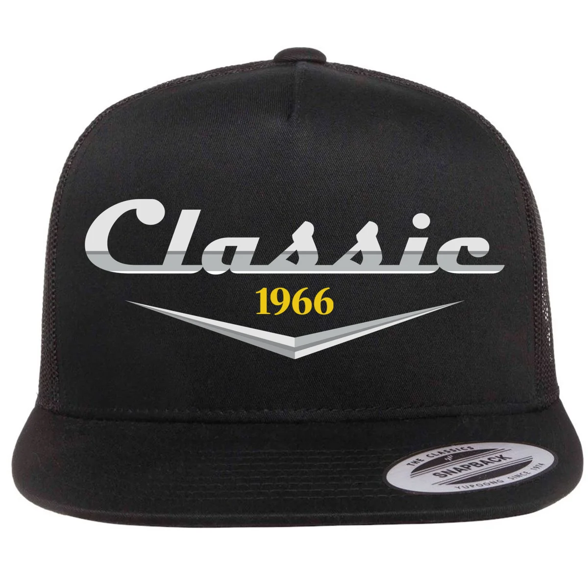 Classic Custom Birthday Year Flat Bill Trucker Hat - Front