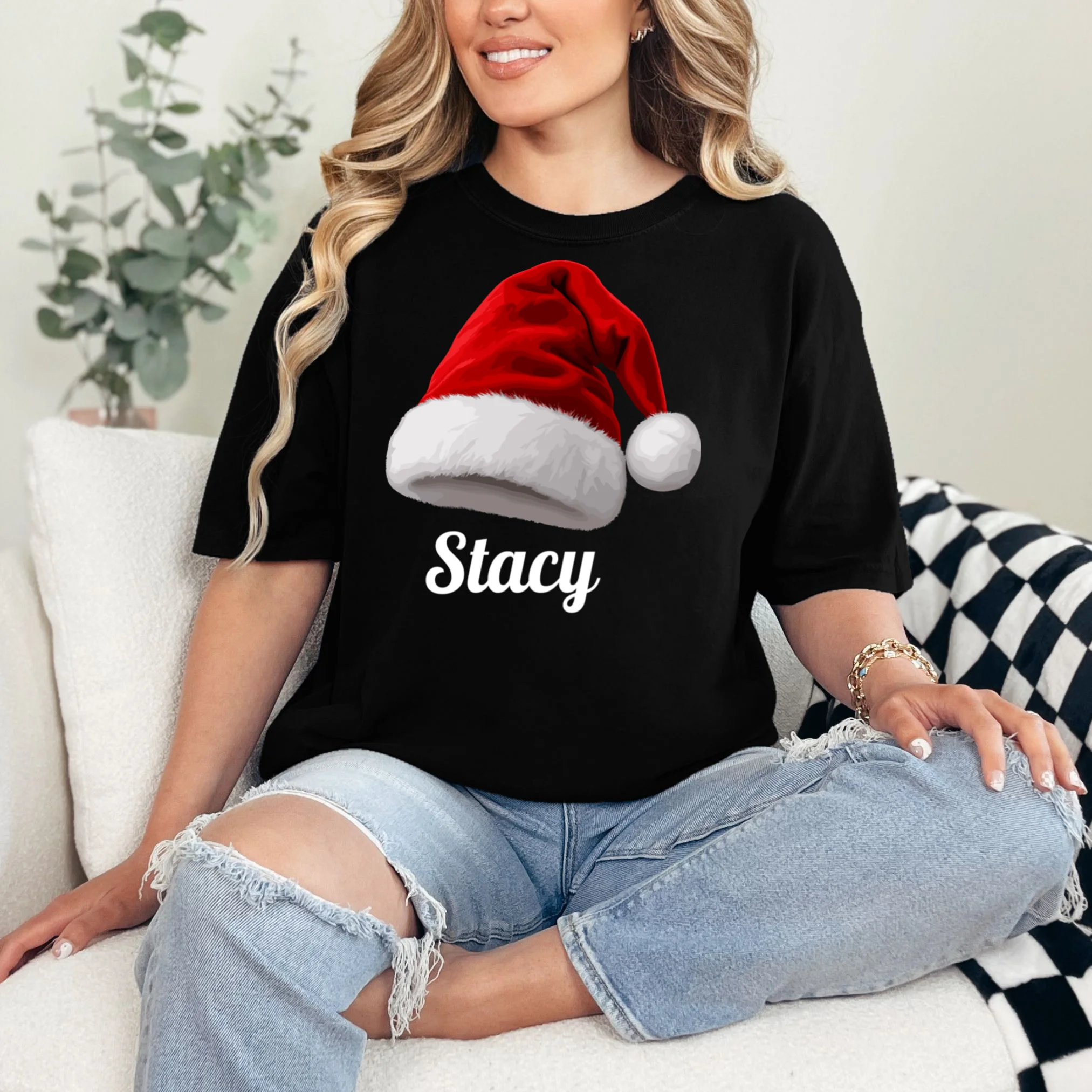 Christmas Cabin Crew | Rustic Mountain Christmas Design Comfort Colors Unisex T-Shirt - Front 1
