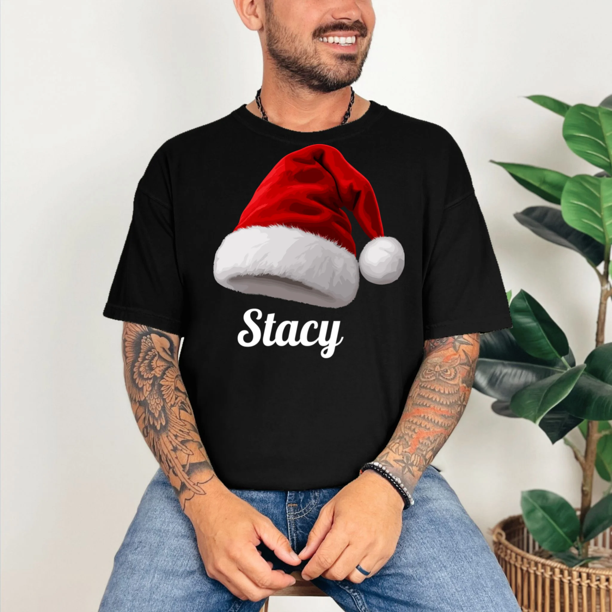 Christmas Cabin Crew | Rustic Mountain Christmas Design Comfort Colors Unisex T-Shirt - Front 2