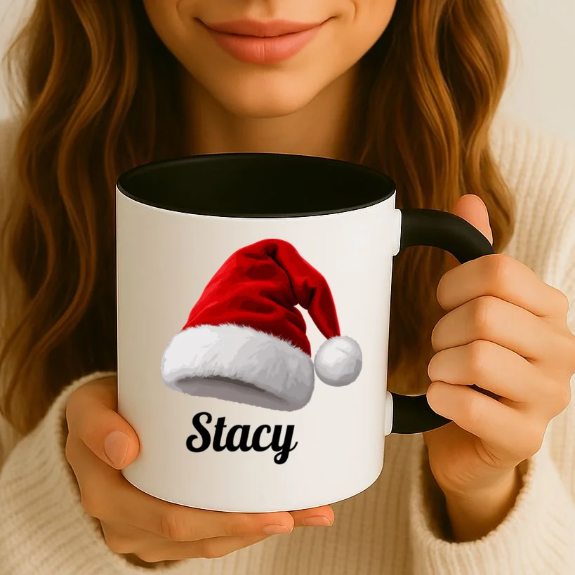 Christmas Cabin Crew | Rustic Mountain Christmas Design Mug - Front 2