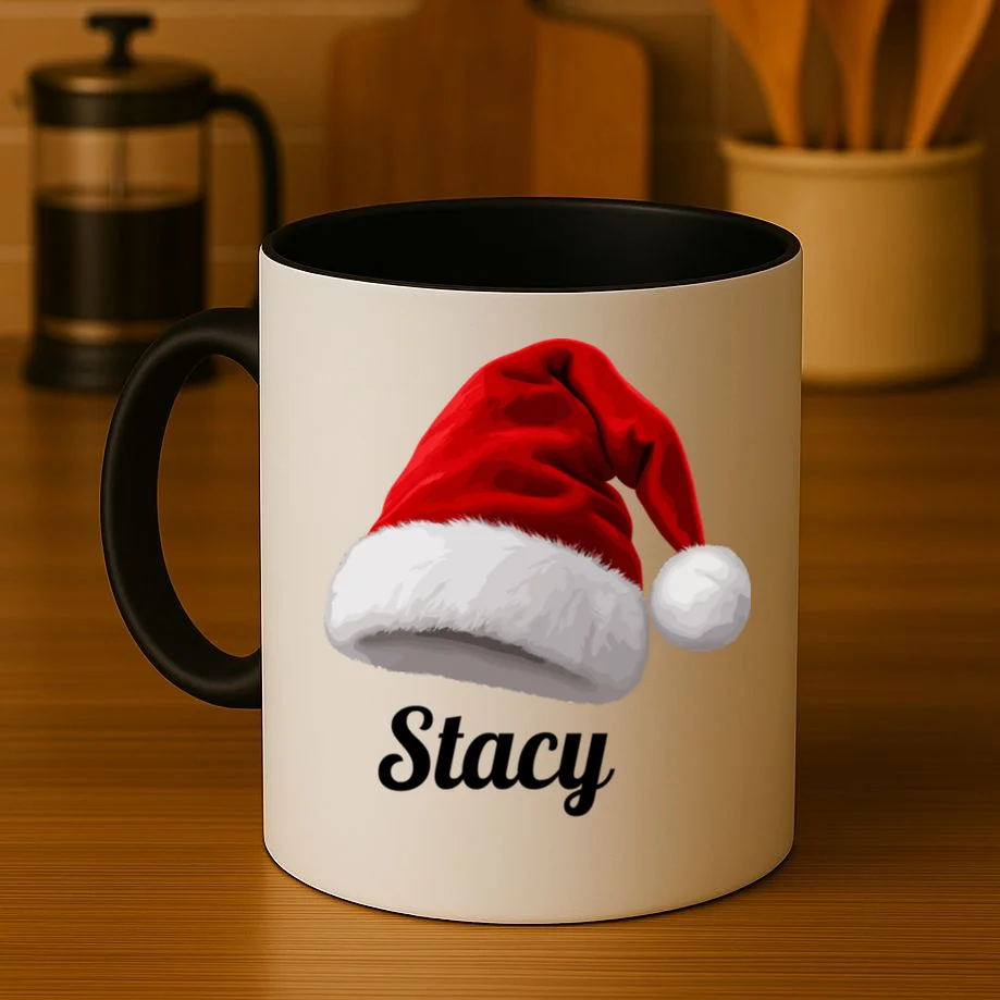 Christmas Cabin Crew | Rustic Mountain Christmas Design Mug - Front 3
