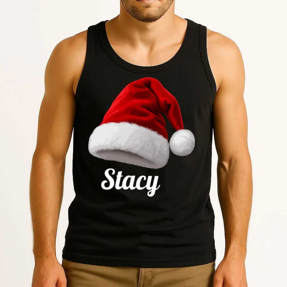 Christmas Cabin Crew | Rustic Mountain Christmas Design Men's Tank Top - Front 2