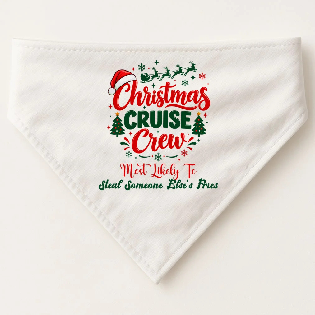 Christmas Cruise Crew – Funny Holiday “Most Likely To” Design - Custom Quotes Design Dog Bandana Front