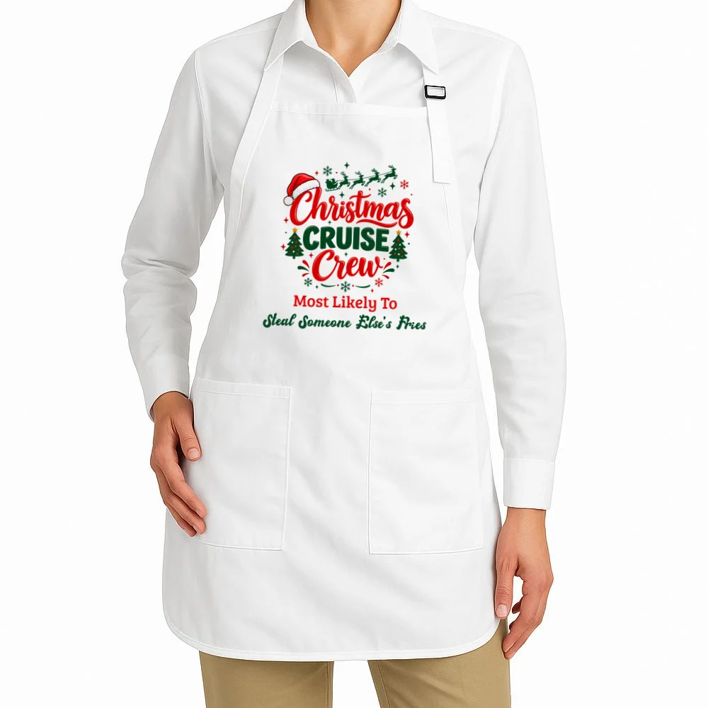 Christmas Cruise Crew – Funny Holiday “Most Likely To” Design - Custom Quotes Design Apron - Front 1