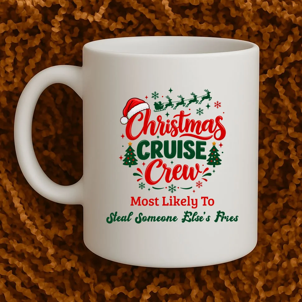 Christmas Cruise Crew – Funny Holiday “Most Likely To” Design - Custom Quotes Design Mug - Front 1