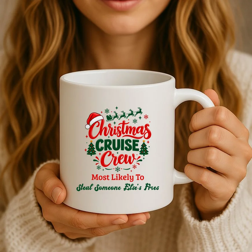 Christmas Cruise Crew – Funny Holiday “Most Likely To” Design - Custom Quotes Design Mug - Front 2
