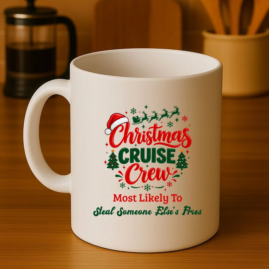 Christmas Cruise Crew – Funny Holiday “Most Likely To” Design - Custom Quotes Design Mug - Front 3