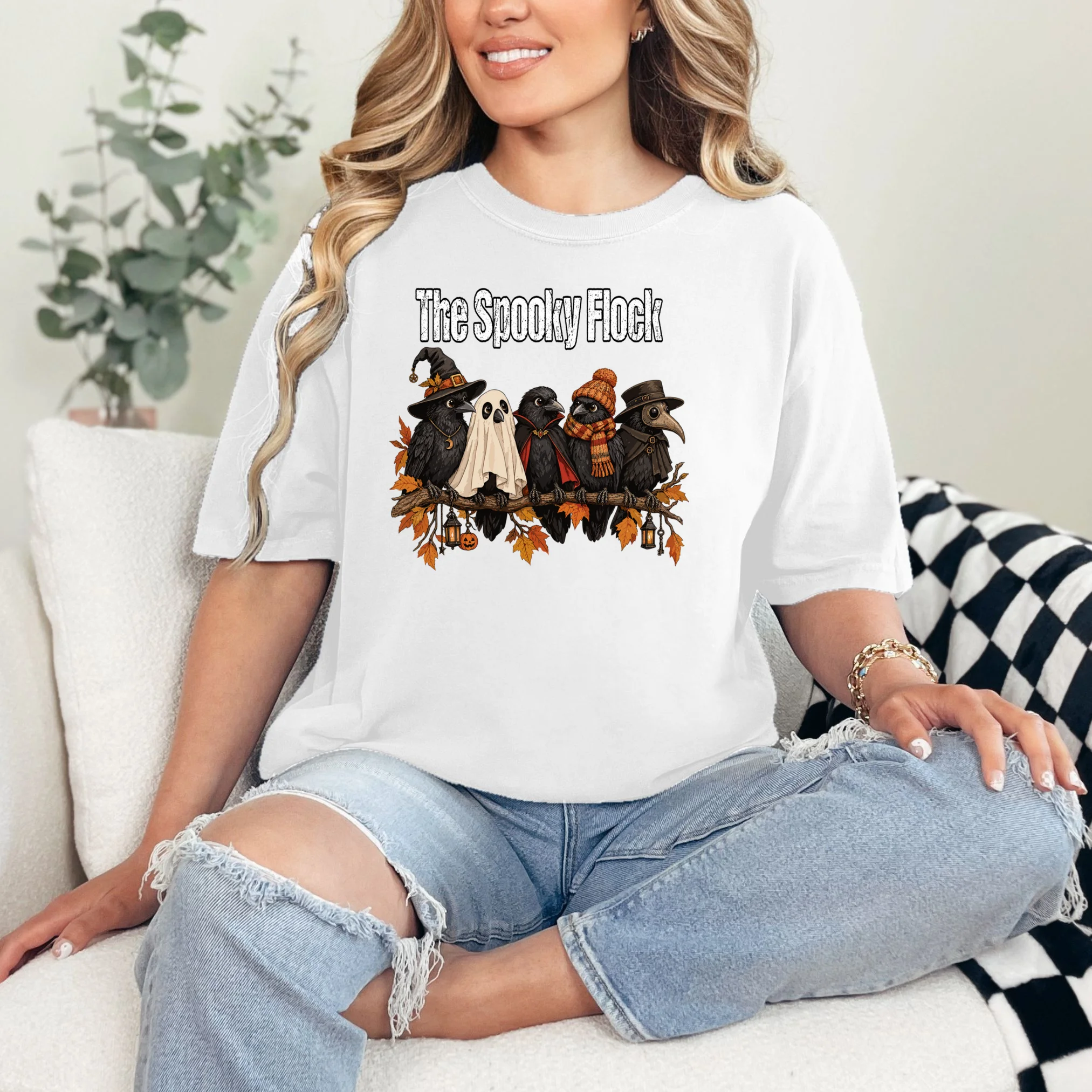 Creepy Crow Crew – Halloween Edition Comfort Colors Unisex T-Shirt - Front 1