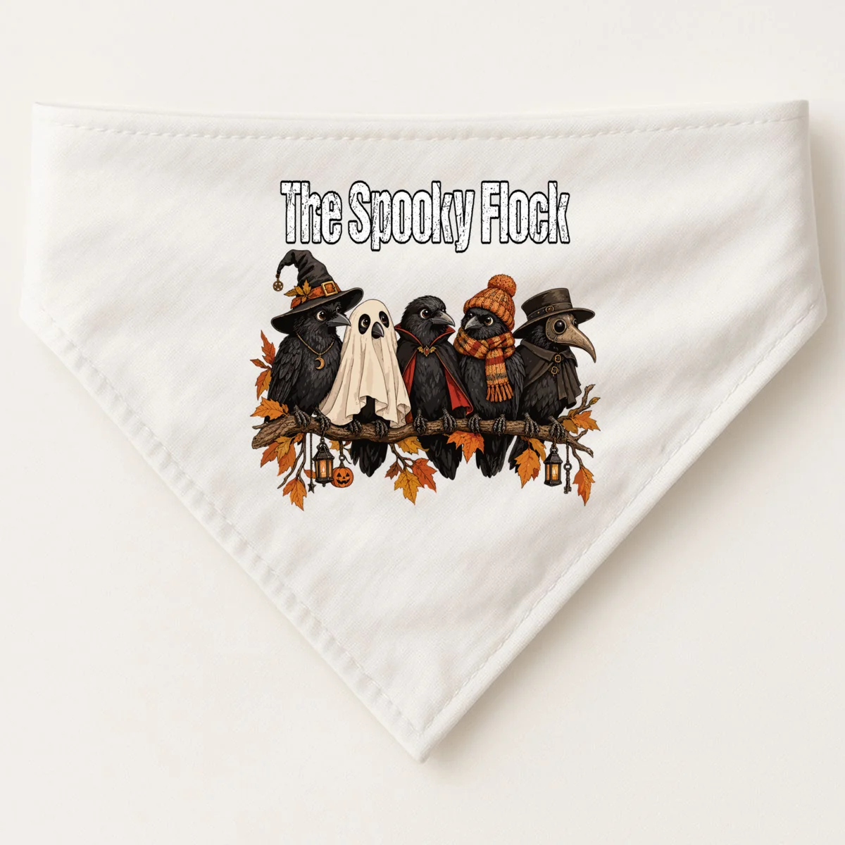 Creepy Crow Crew – Halloween Edition Dog Bandana - Front