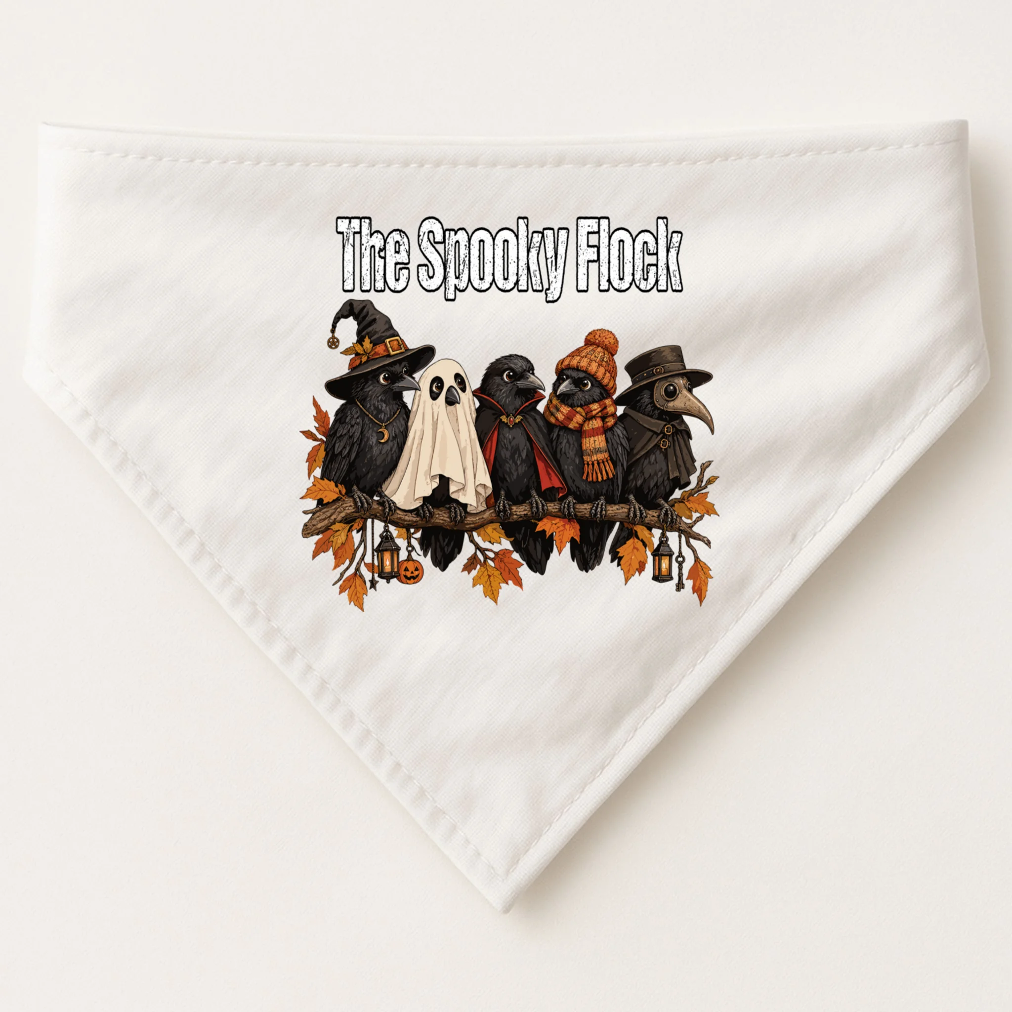 Creepy Crow Crew – Halloween Edition Dog Bandana Front