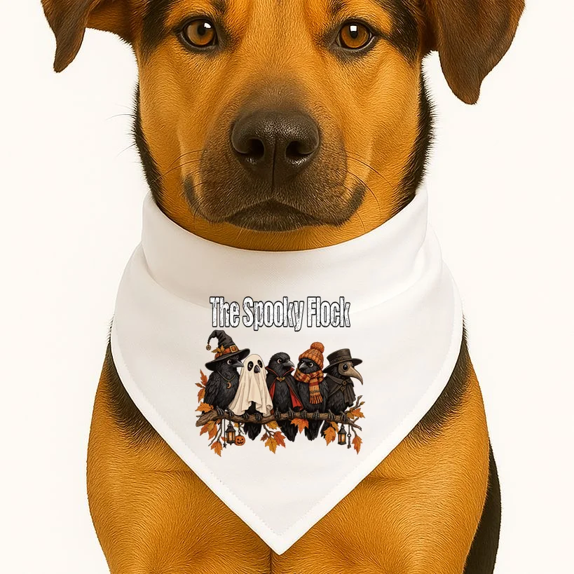 Creepy Crow Crew – Halloween Edition Dog Bandana - Front 1