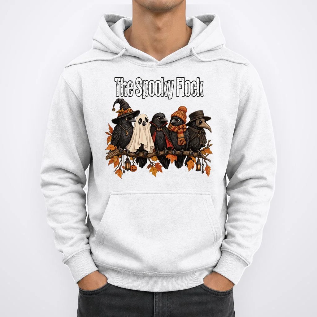 Creepy Crow Crew – Halloween Edition Men's Hoodie - Front 1