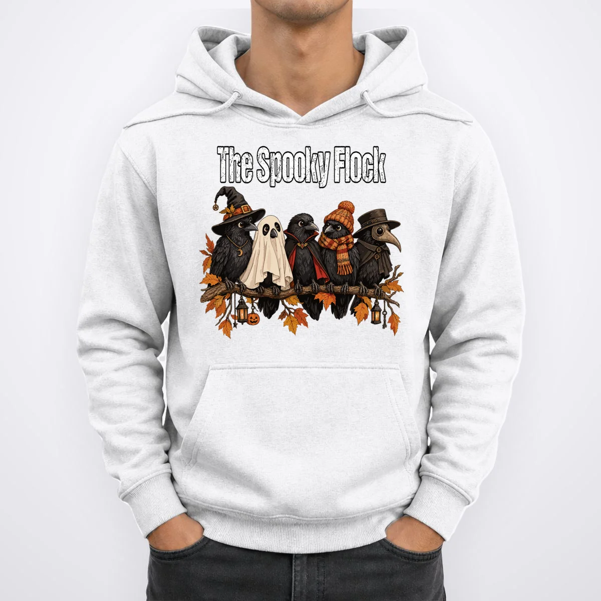 Creepy Crow Crew – Halloween Edition Men's Hoodie - Front 1