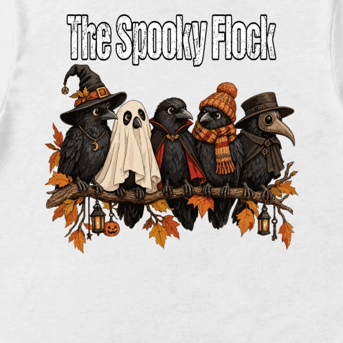 Creepy Crow Crew – Halloween Edition Men's T-Shirt - Front - Close-up