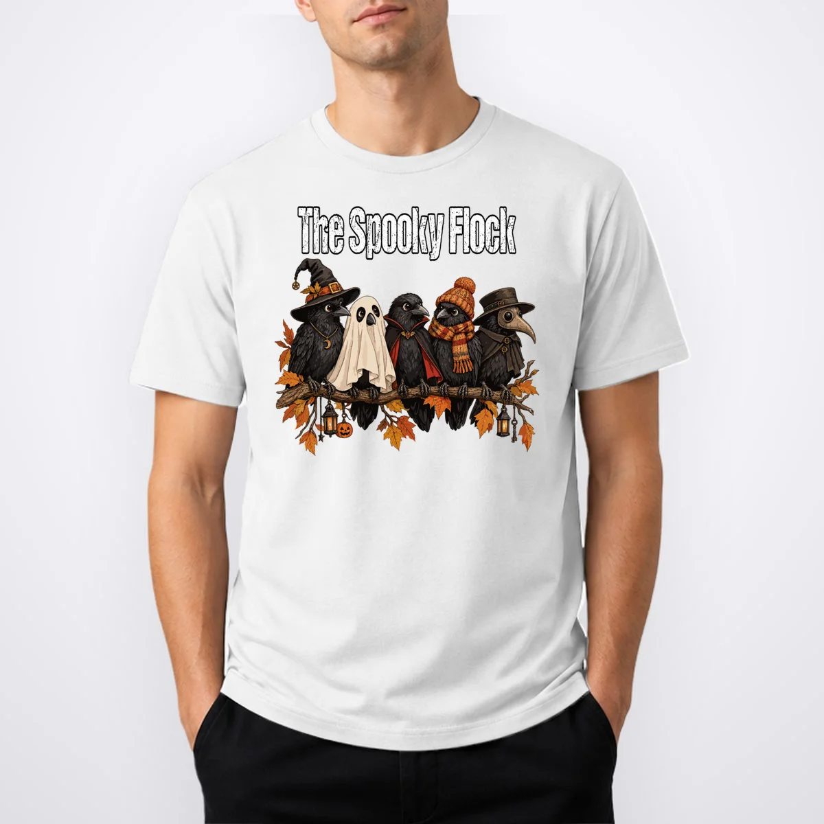 Creepy Crow Crew – Halloween Edition Men's T-Shirt - Front 1