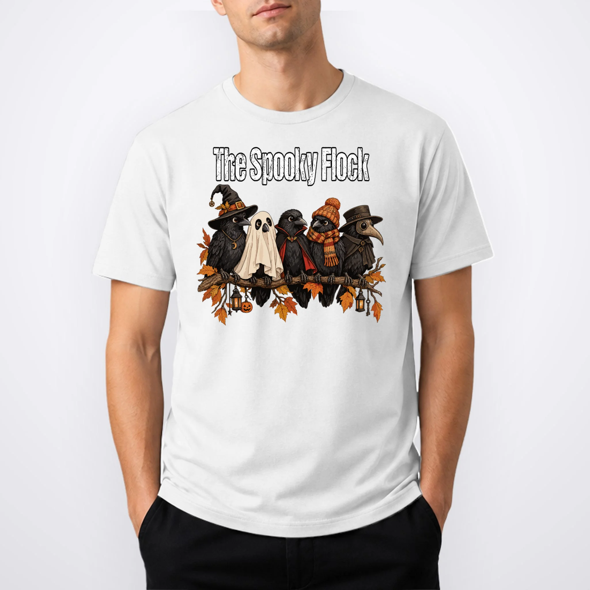 Creepy Crow Crew – Halloween Edition Men's T-Shirt - Front 1