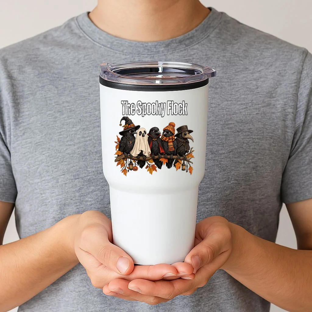 Creepy Crow Crew – Halloween Edition 20oz Tumbler - Front 1